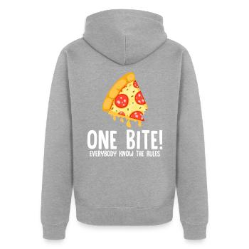 Pizza Rule Juste un morceau de fast food au salami - Veste à capuche bio Premium Unisexe - gris chiné - Dos - Nico (187cm)