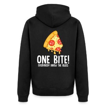 Pizza Rule Juste un morceau de fast food au salami - Veste à capuche bio Premium Unisexe - noir - Dos - Nico (187cm)