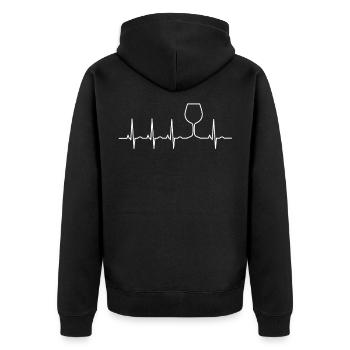 Wein Herzschlag Wine Heartbeat Amateurs de vin - Veste à capuche bio Premium Unisexe - noir - Dos - Nico (187cm)