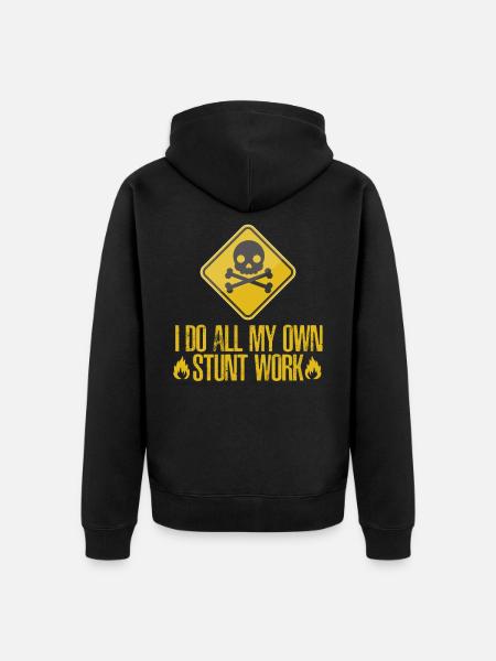 Broken bone arm stunt stuntman - Unisex Premium Organic Zip Hoodie - black