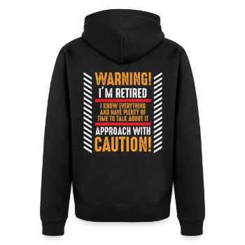 Ruhestand Gag Senior Rentner Ehemann im Ruhestand - Unisex Premium Bio Zip Hoodie - Schwarz - Hinten - Nico (187cm)