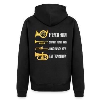 Types of brass trumpet musicians - Unisex Premium Organic Zip Hoodie - black - Back - Nico (187cm)