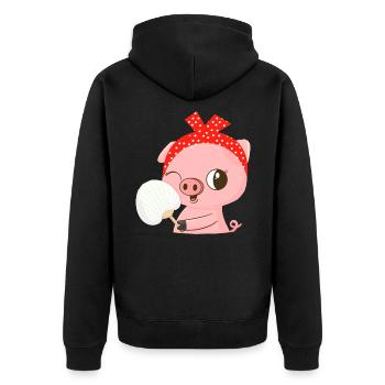 Bandana cochon mignon Animal cochon mignon - Veste à capuche bio Premium Unisexe - noir - Dos - Nico (187cm)