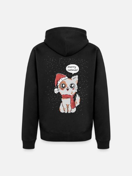 Noël de chats - Veste à capuche bio Premium Unisexe - noir