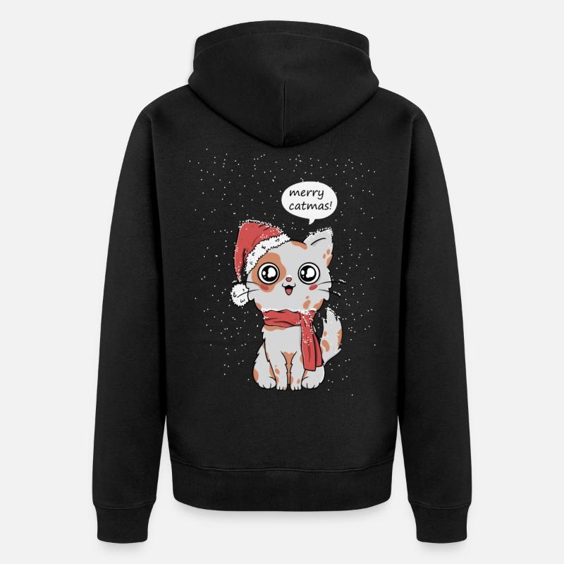 Noël de chats - Veste à capuche bio Premium Unisexe - noir