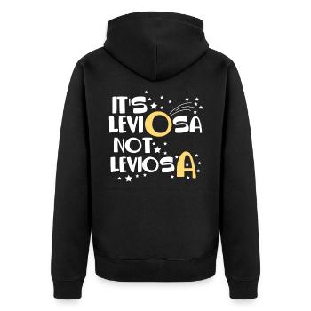 LeviOsa not leviosA spell mage - Unisex Premium Organic Zip Hoodie - black - Back - Nico (187cm)