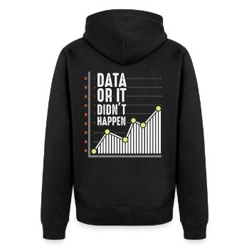 Daten Nerd Analytiker Statistiker Wissenschaftleri - Unisex Premium Bio Zip Hoodie - Schwarz - Hinten - Nico (187cm)