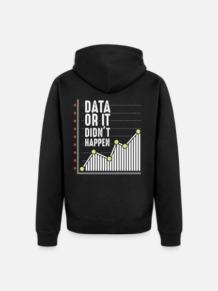 Data nerd analyst statistician scientist - Unisex Premium Organic Zip Hoodie - black