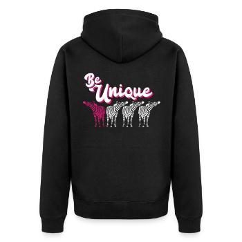 Lustige Zooarbeiterin Safari Zebra Zoo Tier Kostüm - Unisex Premium Bio Zip Hoodie - Schwarz - Hinten - Nico (187cm)