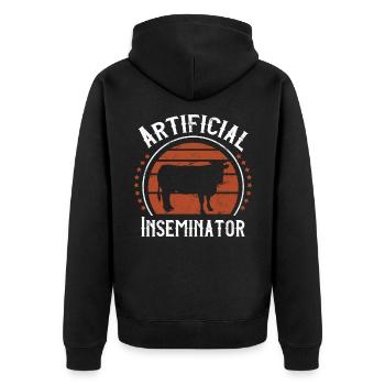 Cattle Artificial insemination beef technician - Unisex Premium Organic Zip Hoodie - black - Back - Nico (187cm)