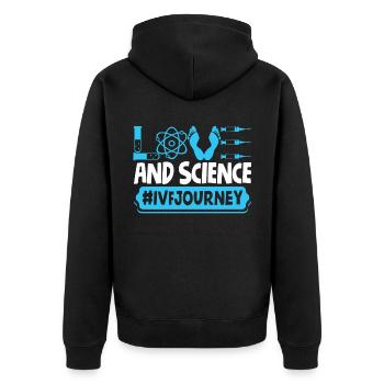 IVF warrior science day infertility - Unisex Premium Organic Zip Hoodie - black - Back - Nico (187cm)