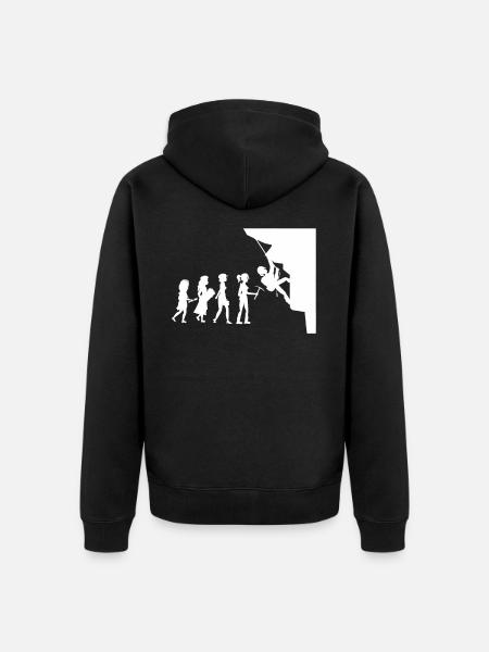 Climber evolution rock wall climber - Unisex Premium Organic Zip Hoodie - black