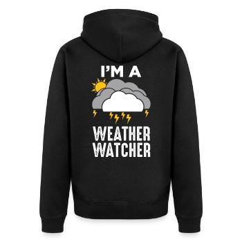 Météorologue Météo Weatherman Meteorology - Veste à capuche bio Premium Unisexe - noir - Dos - Nico (187cm)