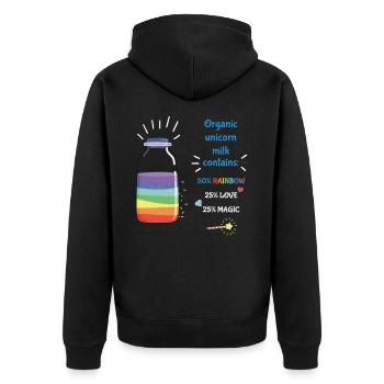 Unicorn Milk - Unisex Premium Bio Zip Hoodie - Schwarz - Hinten - Nico (187cm)