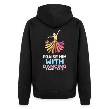 Christian Religion Ballet Dance Bible Verse Christ - Unisex Premium Organic Zip Hoodie - black - Back - Nico (187cm)