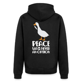 Internet Meme Gans Frienden war nie eine Option - Unisex Premium Bio Zip Hoodie - Schwarz - Hinten - Nico (187cm)