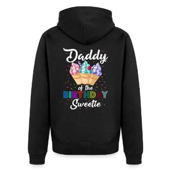 Anniversaire de papa Glace sucrée Princesse Père - Veste à capuche bio Premium Unisexe - noir - Dos - Nico (187cm)