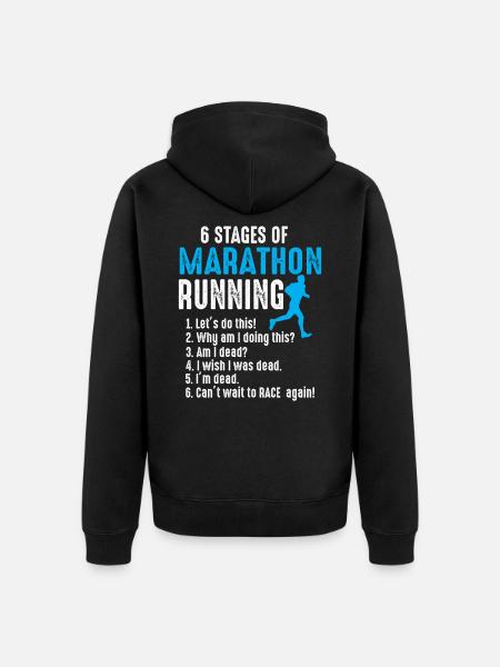 6 stages marathon runner triathlon athlete - Unisex Premium Organic Zip Hoodie - black