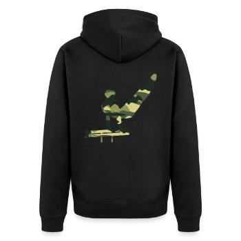 Gymnastics man camouflage athlete sport gymnastics - Unisex Premium Organic Zip Hoodie - black - Back - Nico (187cm)