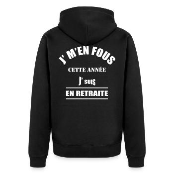 je m'en fous suis en retraite - Veste à capuche bio Premium Unisexe - noir - Dos - Nico (187cm)