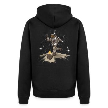 Astronaut Plays Bowling - Space Bowling Team - Unisex Premium Organic Zip Hoodie - black - Back - Nico (187cm)