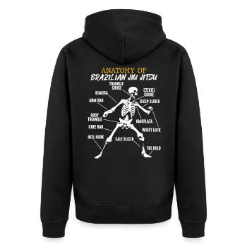 Anatomie brésilienne Jiu Jitsu combattant squelette - Veste à capuche bio Premium Unisexe - noir - Dos - Nico (187cm)