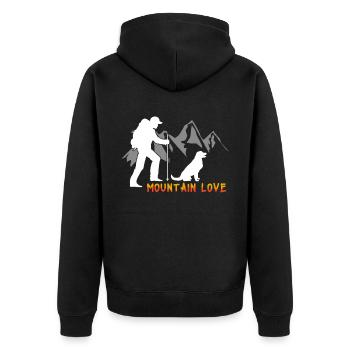 Mountain dog love randonnée voyage aventure grimpeur - Veste à capuche bio Premium Unisexe - noir - Dos - Nico (187cm)