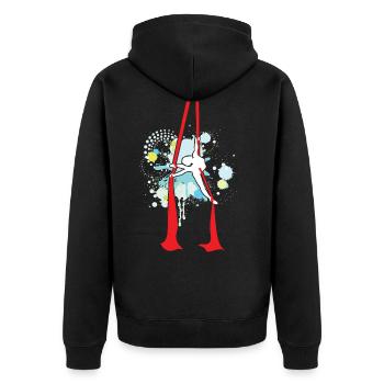 Aerial silk yoga acrobatics aerial gymnastics - Unisex Premium Organic Zip Hoodie - black - Back - Nico (187cm)
