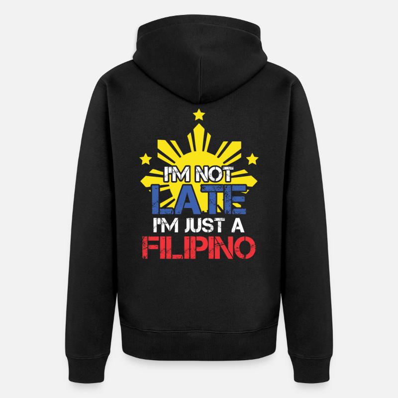 Funny Pinoy Punctuality Philippines Filipino - Veste à capuche bio Premium Unisexe - noir