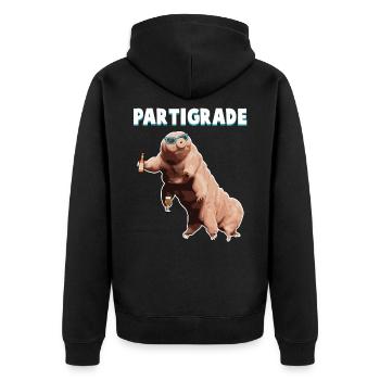 Tardigrade water bear microbiologist student party - Unisex Premium Organic Zip Hoodie - black - Back - Nico (187cm)
