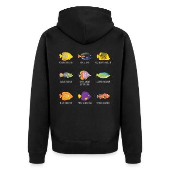 Poissons tropicaux anemonefish angelfish - Veste à capuche bio Premium Unisexe - noir - Dos - Nico (187cm)