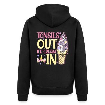 Mandel OP Erholung Einhorn Gesund Eiscreme - Unisex Premium Bio Zip Hoodie - Schwarz - Hinten - Nico (187cm)