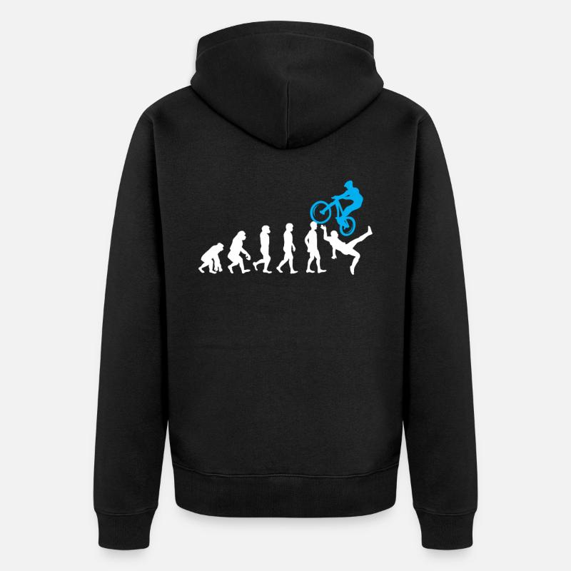 Mountainbike Evolution MTB Radfahrer Radfahrer - Unisex Premium Bio Zip Hoodie - Schwarz