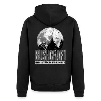 Bushcraft - Unisex Premium Organic Zip Hoodie - black - Back - Nico (187cm)
