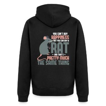 Rat owner Small rodent rat - Unisex Premium Organic Zip Hoodie - black - Back - Nico (187cm)