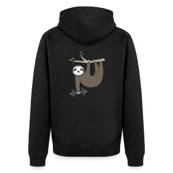 Barbell paresseux - Veste à capuche bio Premium Unisexe - noir - Dos - Nico (187cm)