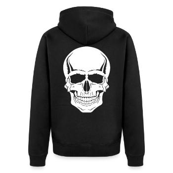 Skull - Skull - Skull - Unisex Premium Organic Zip Hoodie - black - Back - Nico (187cm)