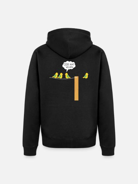 Der hat WLAN - Unisex Premium Bio Zip Hoodie - Schwarz