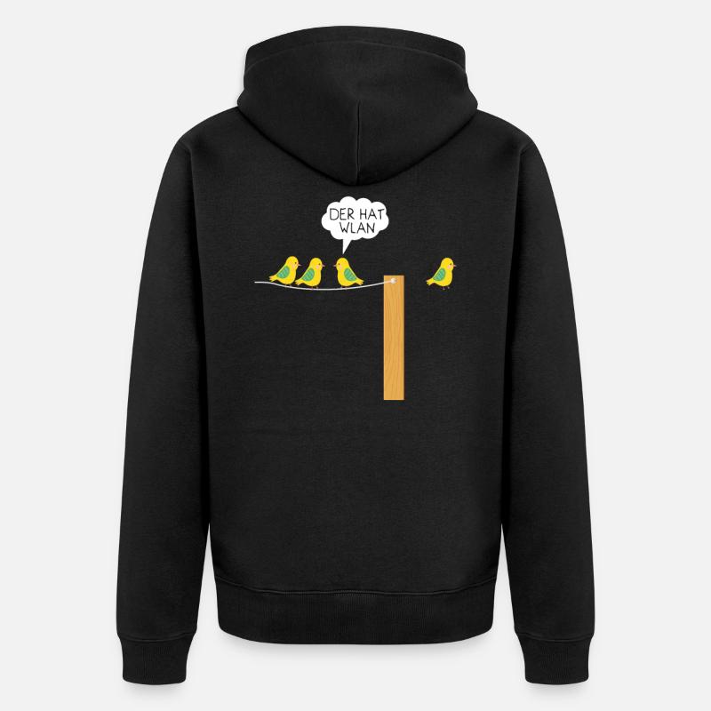 Der hat WLAN - Unisex Premium Bio Zip Hoodie - Schwarz