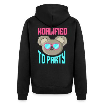 Cute koala graphic Australia retro party - Unisex Premium Organic Zip Hoodie - black - Back - Nico (187cm)