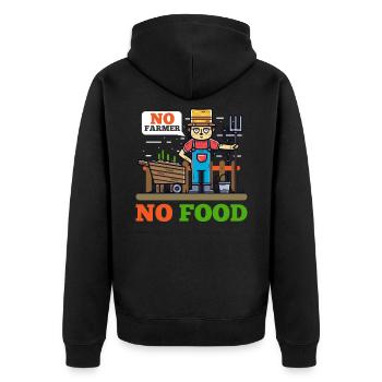 Agriculture awareness cattle farmer - Unisex Premium Organic Zip Hoodie - black - Back - Nico (187cm)