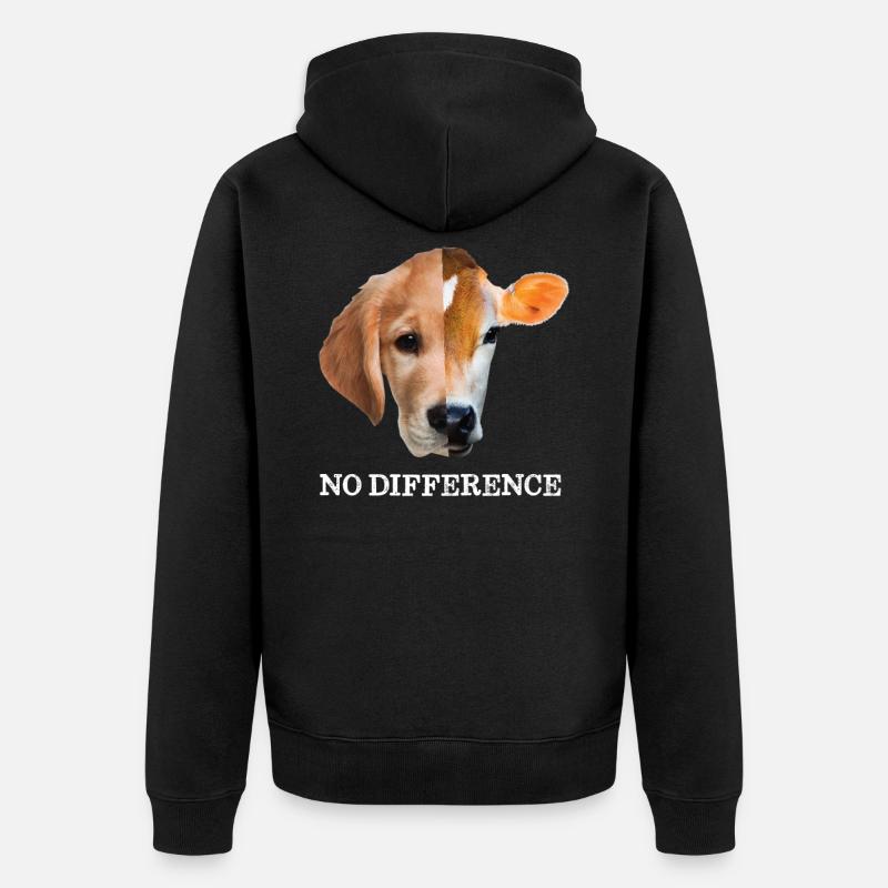 No difference Vegan - Unisex Premium Bio Zip Hoodie - Schwarz