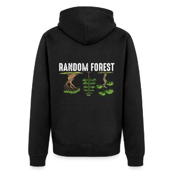 Artificial classification math random forest - Unisex Premium Organic Zip Hoodie - black - Back - Nico (187cm)