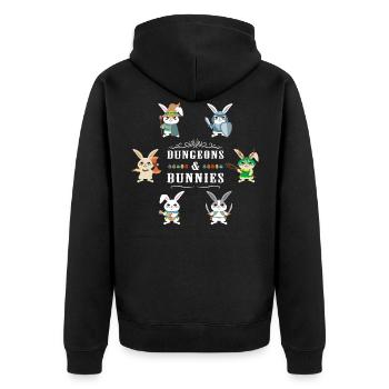 Dungeon Easter Bunny - Unisex Premium Organic Zip Hoodie - black - Back - Nico (187cm)