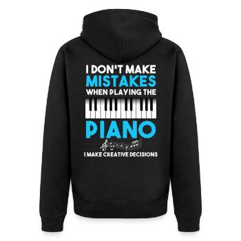 Piano musician keyboard pianist teacher - Unisex Premium Organic Zip Hoodie - black - Back - Nico (187cm)
