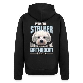 Chien harceleur graphique graphique maltais têtu - Veste à capuche bio Premium Unisexe - noir - Dos - Nico (187cm)