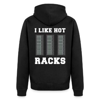 IT Netzwerk Programmierer Computer Informatiker - Unisex Premium Bio Zip Hoodie - Schwarz - Hinten - Nico (187cm)