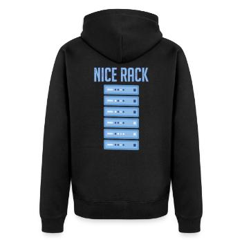 IT Netzwerk Administrator Informatik Server - Unisex Premium Bio Zip Hoodie - Schwarz - Hinten - Nico (187cm)
