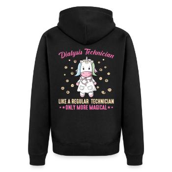 Technicienne en dialyse soeur licorne néphrologue - Veste à capuche bio Premium Unisexe - noir - Dos - Nico (187cm)