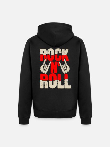 Rock n roll - Unisex Premium Organic Zip Hoodie - black